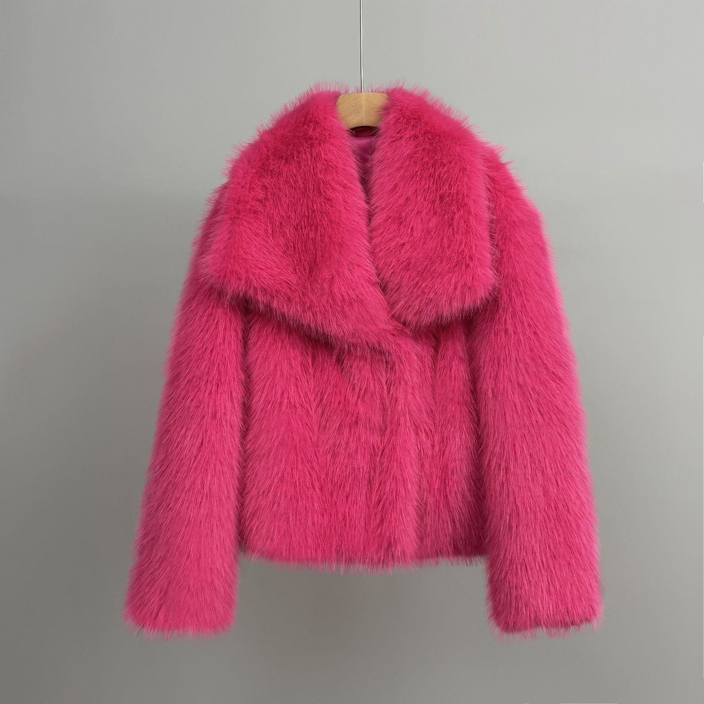 Dames Faux Fur Jas Kort Zacht Oversized