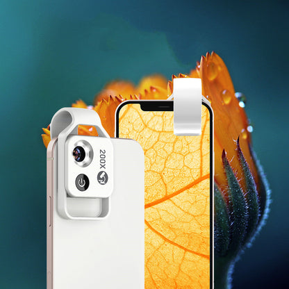 Smartphone Microscoop 200x Vergroting met LED-verlichting Clip-on USB Draagbaar Vergrootglas Mini Microscopie Precisie Inspectie Macro Camera Lens