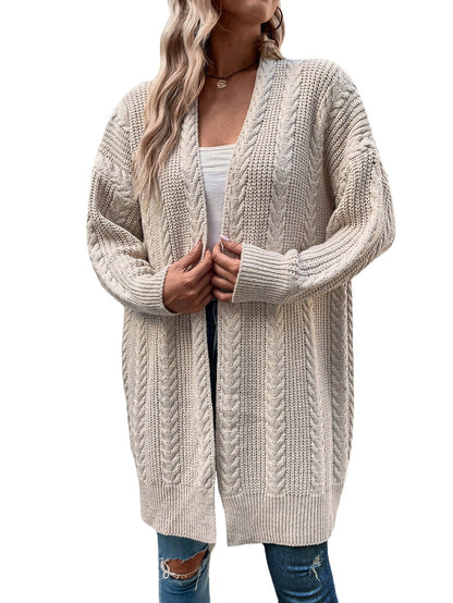 Dames Oversized Vest Gebreid met Kabelpatroon