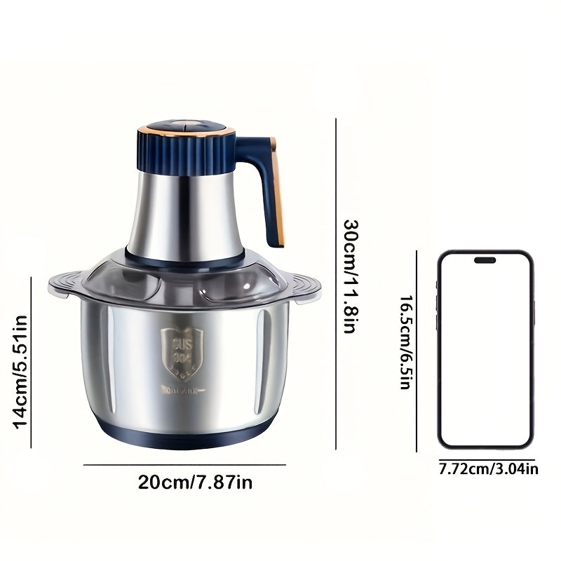 Vleesmolen RVS 5L 5000 RPM Blauw Keuken Groentesnijder Foodprocessor Hakmolen