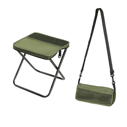 Opvouwbare Campingkruk met Rugsteun en Draagtas – Draagbaar Outdoor Zitmeubel voor Vissen, Wandelen en Picknick