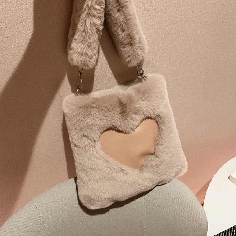 Dames Schoudertas Teddy Harten Detail Stijlvol