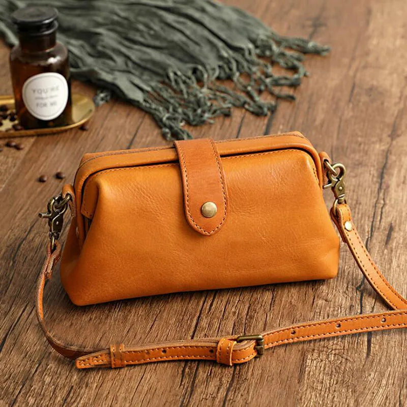 Crossbody Schoudertas Leer 22x12x6 cm Handgemaakt Damestas voor Dagelijks Gebruik Elegante Compacte Tas