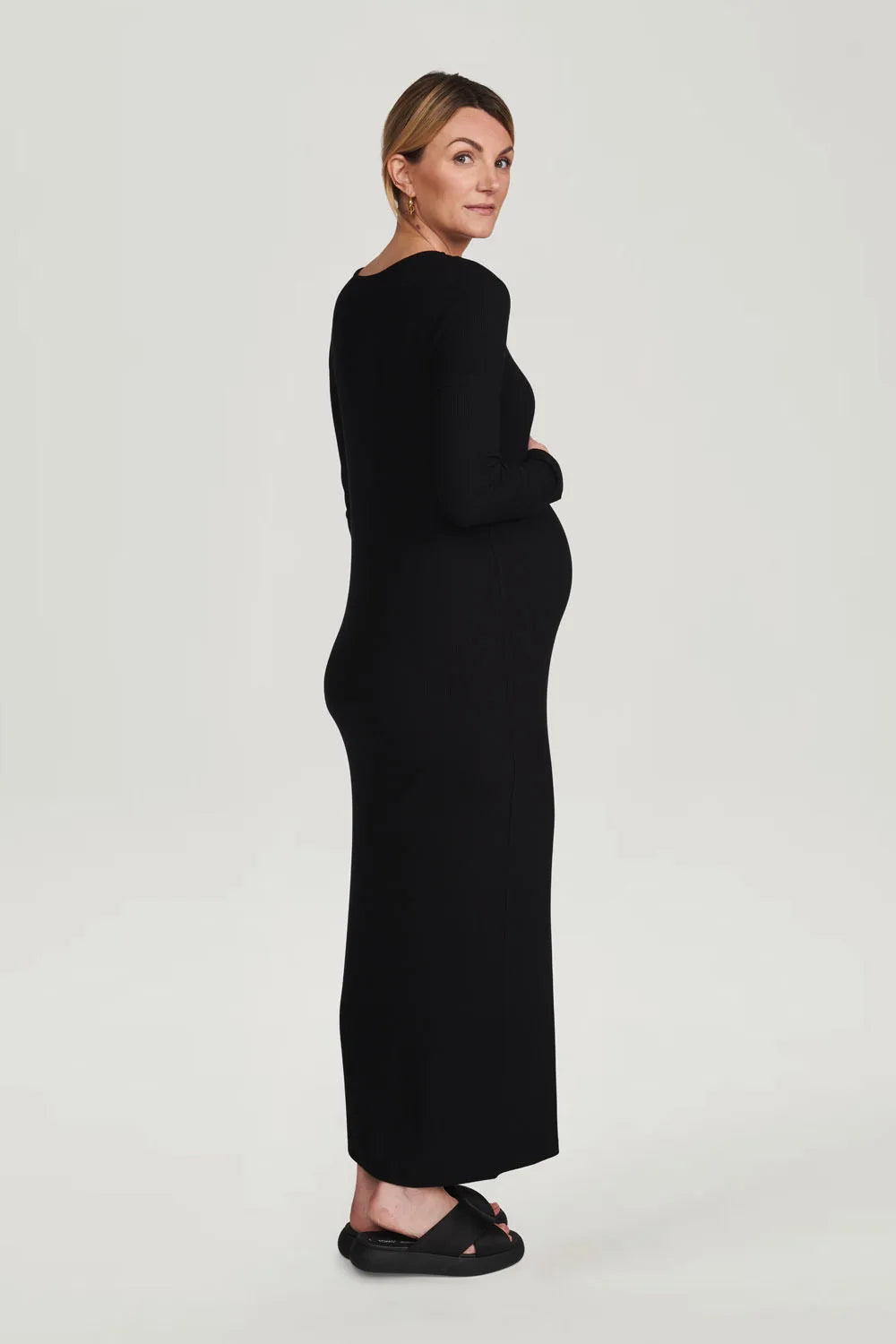 Zwangerschapsjurk Maxi Dames Zomerjurk V-Hals Casual Elegant