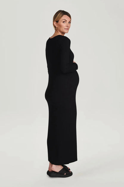 Zwangerschapsjurk Maxi Dames Zomerjurk V-Hals Casual Elegant