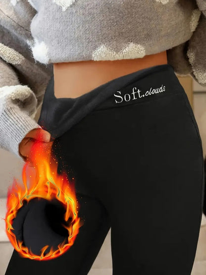 Dames Legging High Waist Fleece Zacht Comfortabel