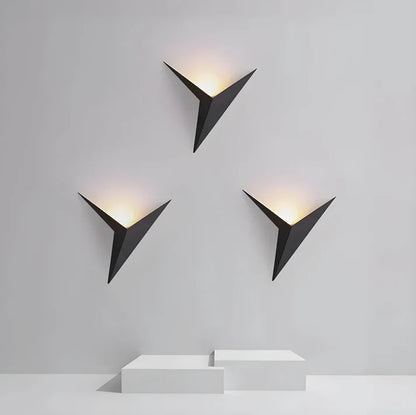 Vogel wandlamp ijzer zwart wandverlichting slaapkamer woonkamer minimalistisch design origami stijl LED