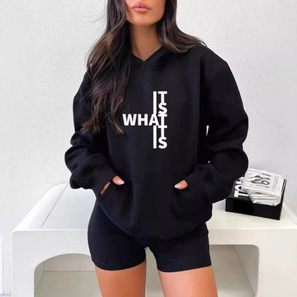 Dames Hoodie Met Leuke Tekst Print Zacht en Warm - StudioMarella