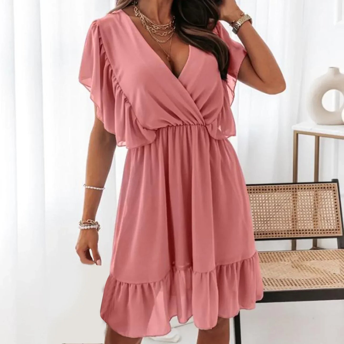 Vrouwelijke Zomerkleding Jurk Elegante Stijl