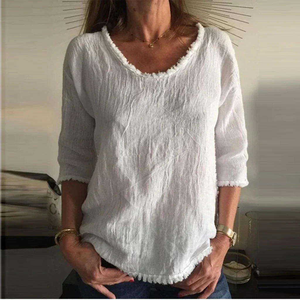 Linnen Top voor Vrouwen Zomerse Casual Kleding - StudioMarella