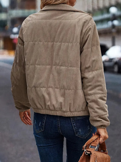 Corduroy Jas Gewatteerd Warm en Stevig