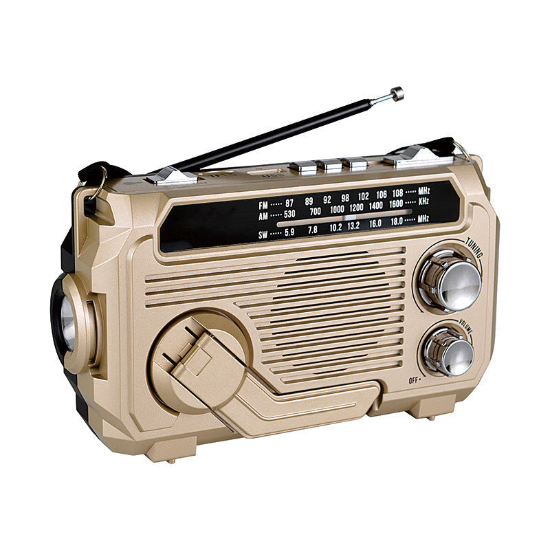 Multifunctionele noodradio op zonne-energie met handdynamo – voor outdoor en thuisgebruik