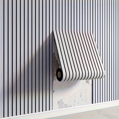 Wandpanelen Zelfklevend Houtlook 3D PVC Lattenwand Accentmuur 40x300cm Woonkamer