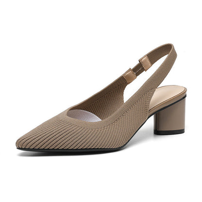 Vrouwelijke Slingback Pumps met Puntige Neus en Blokhak