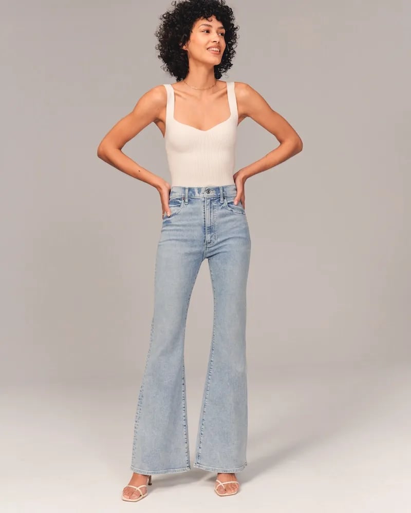 Hoge Taille Jeans Flared Comfortabele Katoen Stretch