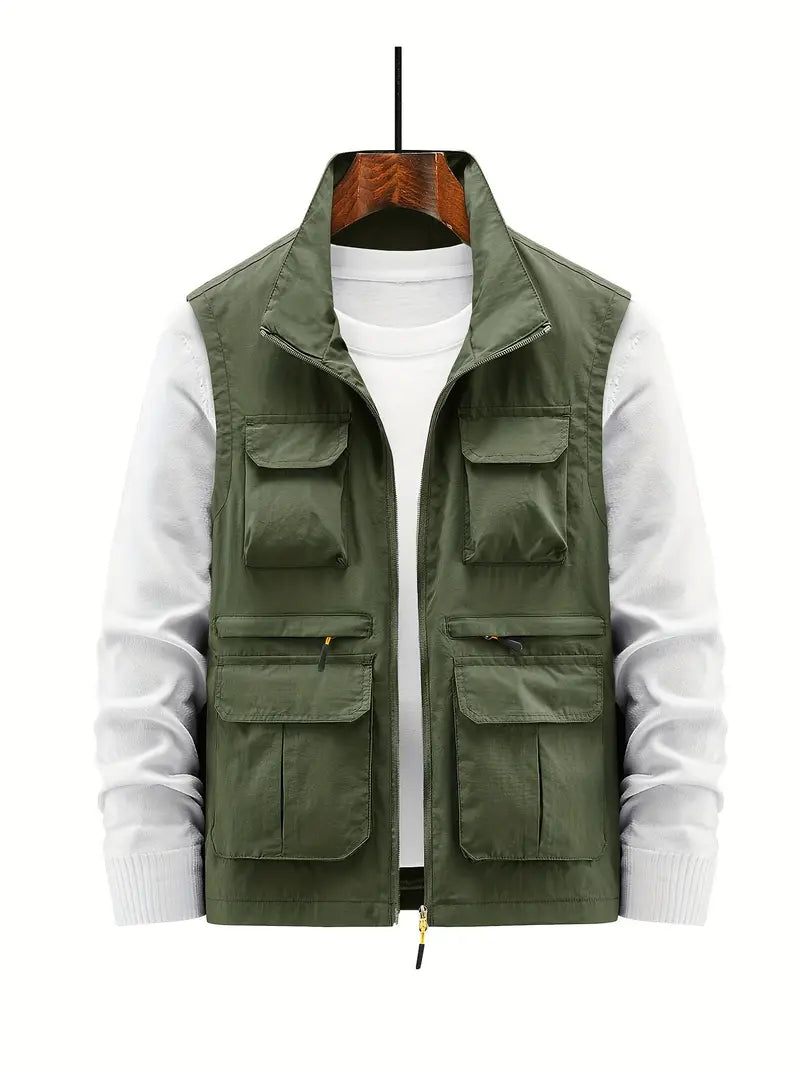 Heren Vest Met Meerdere Zakken Rits Voor Outdoor