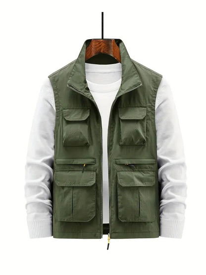Heren Vest Met Meerdere Zakken Rits Voor Outdoor