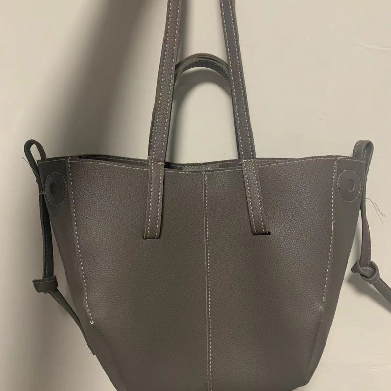 Dames Schoudertas Grote Tote Bag Leer Zwart
