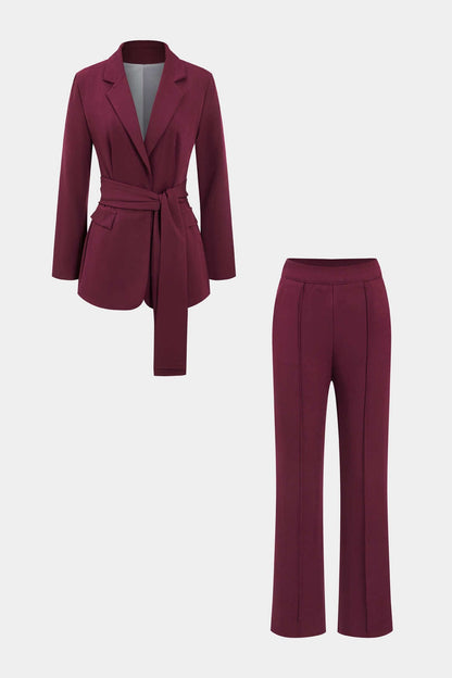 Vrouwelijke Blazer Broek Set Elegante Kantoorkleding