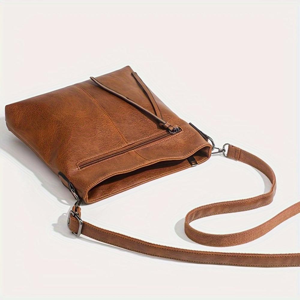 Vierkante Retro Schoudertas Bruin Crossbody Damestas Compacte Stijlvolle Schoudertas Dagelijks Gebruik