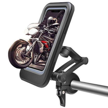 Waterdichte Telefoonhouder voor Fiets met 15W Draadloze Powerbank Zwart