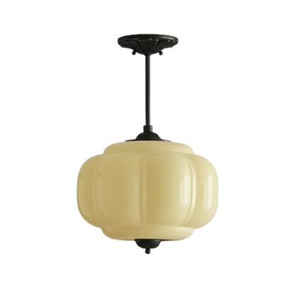Vintage Melkglazen Hanglamp met Gegolfde Rand – Scandinavische Sfeerverlichting voor Keuken en Slaapkamer