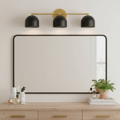 Metalen Wandlamp met Bolvormige Kap – Scandinavische Sfeerlamp voor Badkamer Slaapkamer Woonkamer – Moderne Wandverlichting Zwart Goud Messing