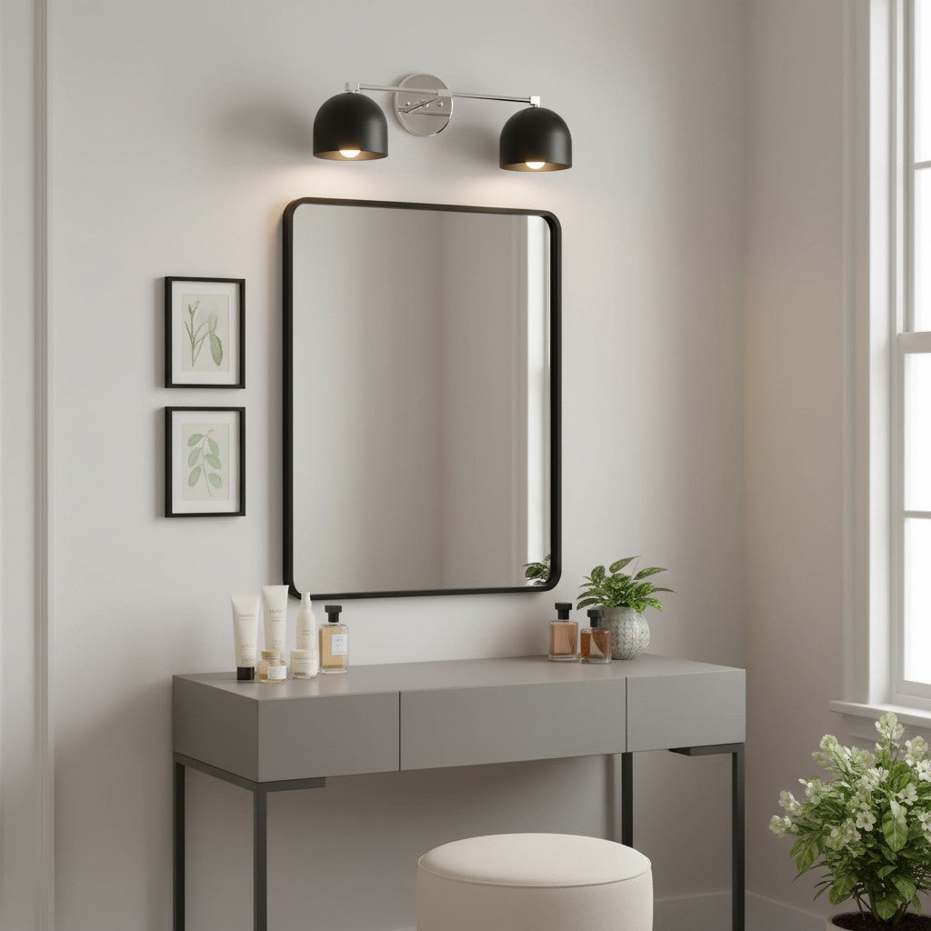 Metalen Wandlamp met Bolvormige Kap – Scandinavische Sfeerlamp voor Badkamer Slaapkamer Woonkamer – Moderne Wandverlichting Zwart Goud Messing