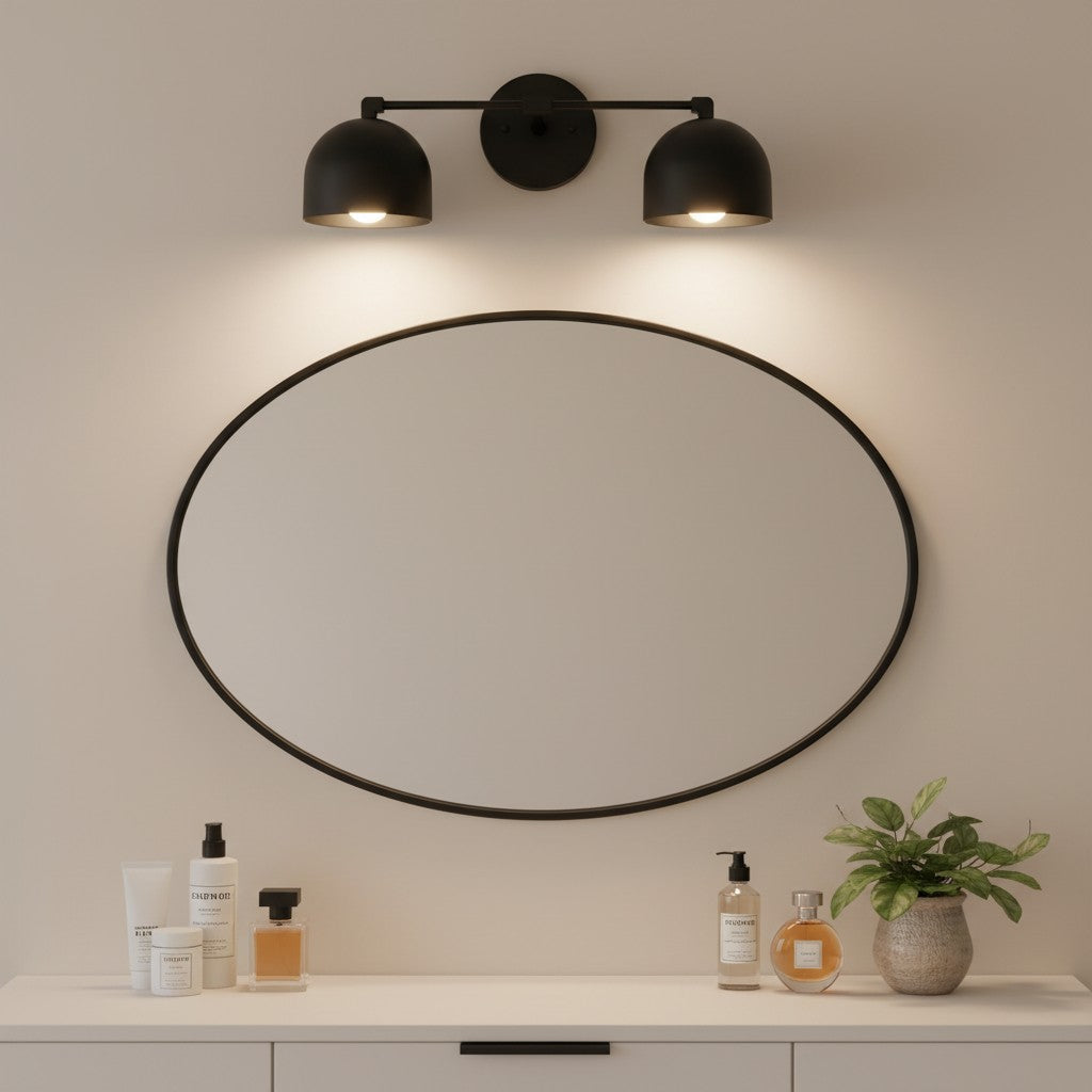 Metalen Wandlamp met Bolvormige Kap – Scandinavische Sfeerlamp voor Badkamer Slaapkamer Woonkamer – Moderne Wandverlichting Zwart Goud Messing