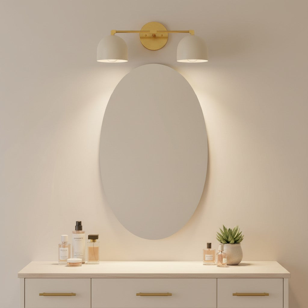 Metalen Wandlamp met Bolvormige Kap – Scandinavische Sfeerlamp voor Badkamer Slaapkamer Woonkamer – Moderne Wandverlichting Zwart Goud Messing