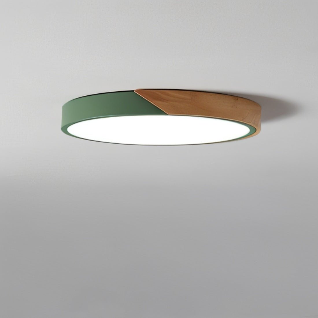 LED plafondlamp hout metaal rond modern minimalistisch wit woonkamer slaapkamer kantoor plafondverlichting energiezuinig
