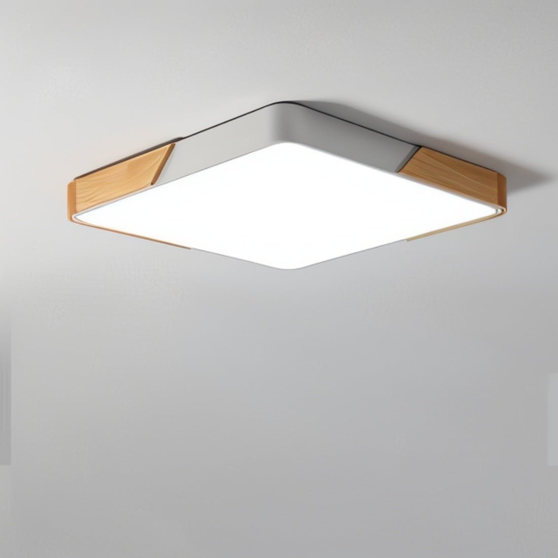 LED plafondlamp hout metaal rond modern minimalistisch wit woonkamer slaapkamer kantoor plafondverlichting energiezuinig