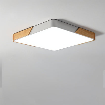 LED plafondlamp hout metaal rond modern minimalistisch wit woonkamer slaapkamer kantoor plafondverlichting energiezuinig