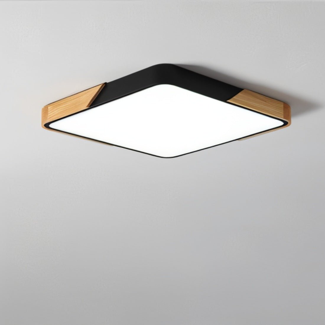 LED plafondlamp hout metaal rond modern minimalistisch wit woonkamer slaapkamer kantoor plafondverlichting energiezuinig