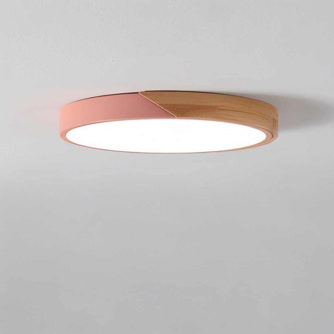 LED plafondlamp hout metaal rond modern minimalistisch wit woonkamer slaapkamer kantoor plafondverlichting energiezuinig