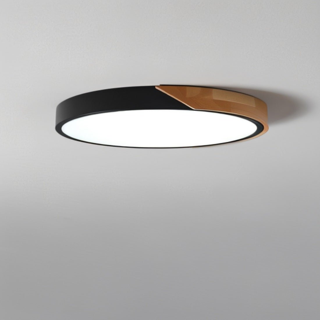 LED plafondlamp hout metaal rond modern minimalistisch wit woonkamer slaapkamer kantoor plafondverlichting energiezuinig