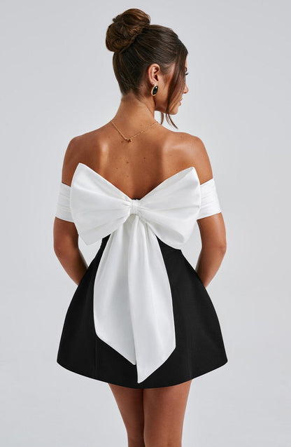Minikleed Zonder Schouderband Contrast Kleuren