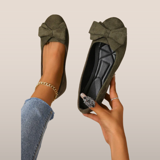 Suède Balletschoenen met Strik en Zachte Zool - StudioMarella