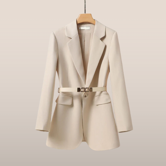 Dames Blazer Met Ceintuur Taille Model Elegant Klassiek - StudioMarella