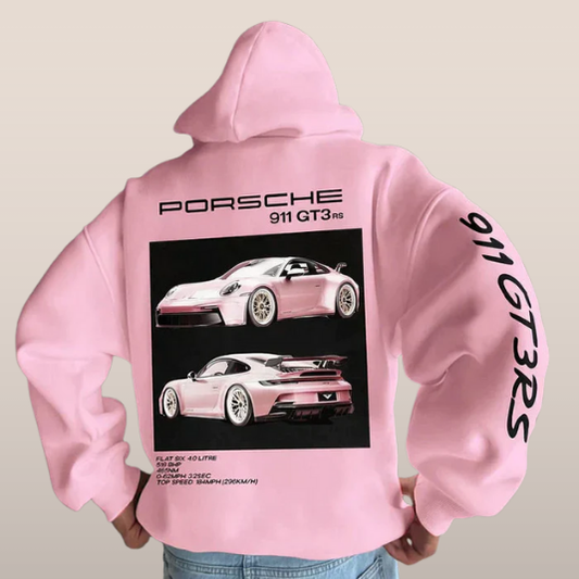 Sport Hoodie met Auto Print en Stoere Tekst - StudioMarella