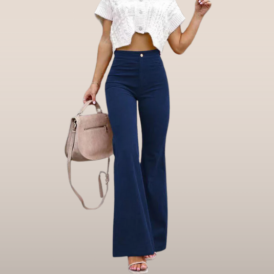 Dames Flared Broek Hoge Taille Slim Fit - StudioMarella