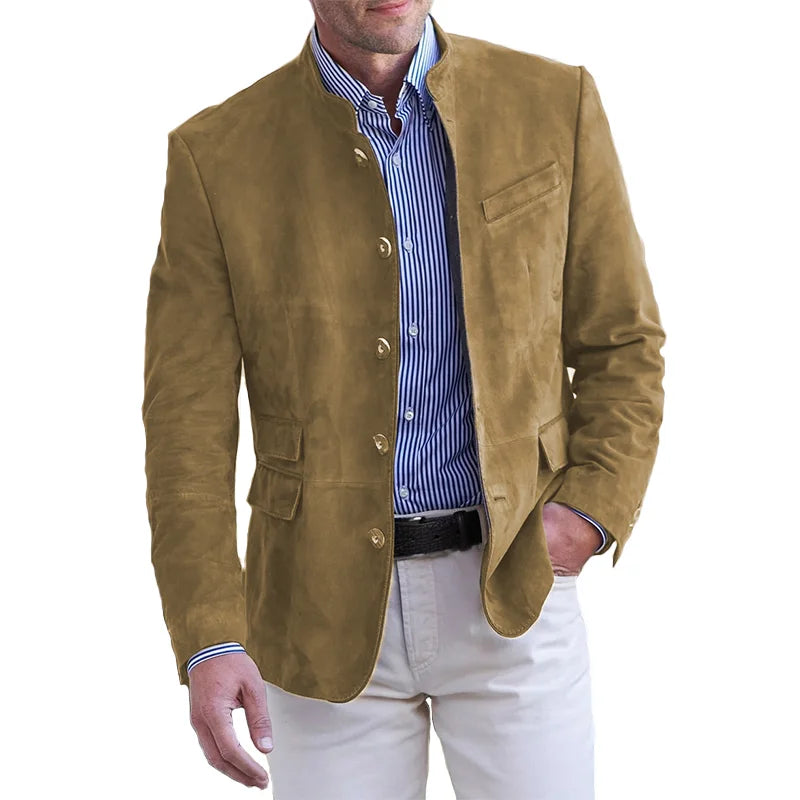 Donkerblauwe Herenjas Klassieke Stijl Colbert Model - StudioMarella