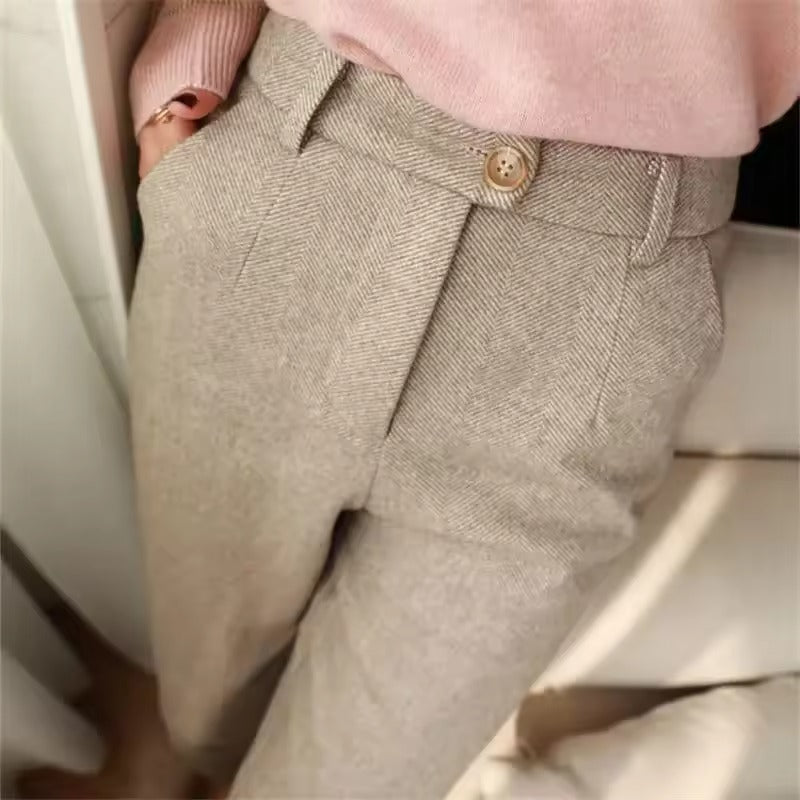 Hoge Zwart Wolbroek voor Vrouw Elegante Snit