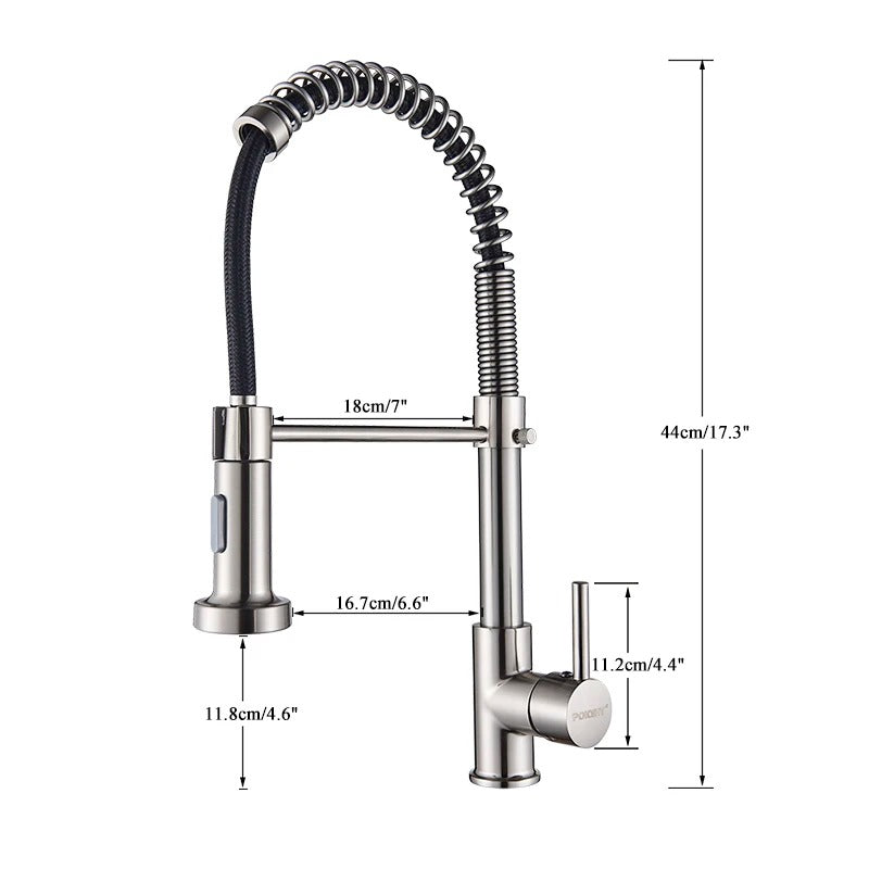 Keukenkraan Uittrekbare Handdouche Messing 360° Draaibaar Geborsteld Modern Keuken