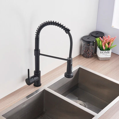 Keukenkraan Uittrekbare Handdouche Messing 360° Draaibaar Geborsteld Modern Keuken