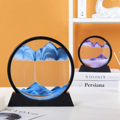 Decoratieve Zandbol met Bewegend Zand – Klein 7 Inch & Groot 12 Inch – Rustgevende Tafelversiering voor Ontspanning en Mindfulness