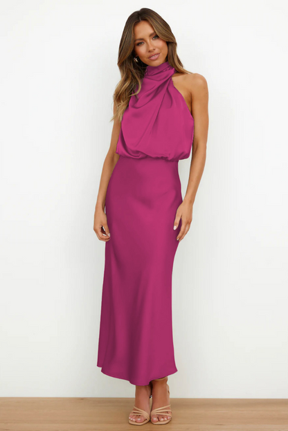Elegante Maxi Jurk voor Vrouw Met Lage Halslijn