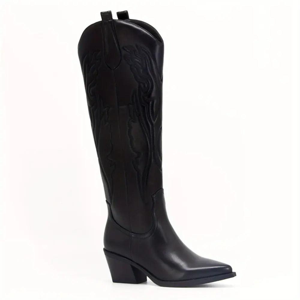Dames Cowboylaarzen Kniehoog met Blokhak Western Stijl