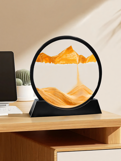 Decoratieve Zandbol met Bewegend Zand – Klein 7 Inch & Groot 12 Inch – Rustgevende Tafelversiering voor Ontspanning en Mindfulness