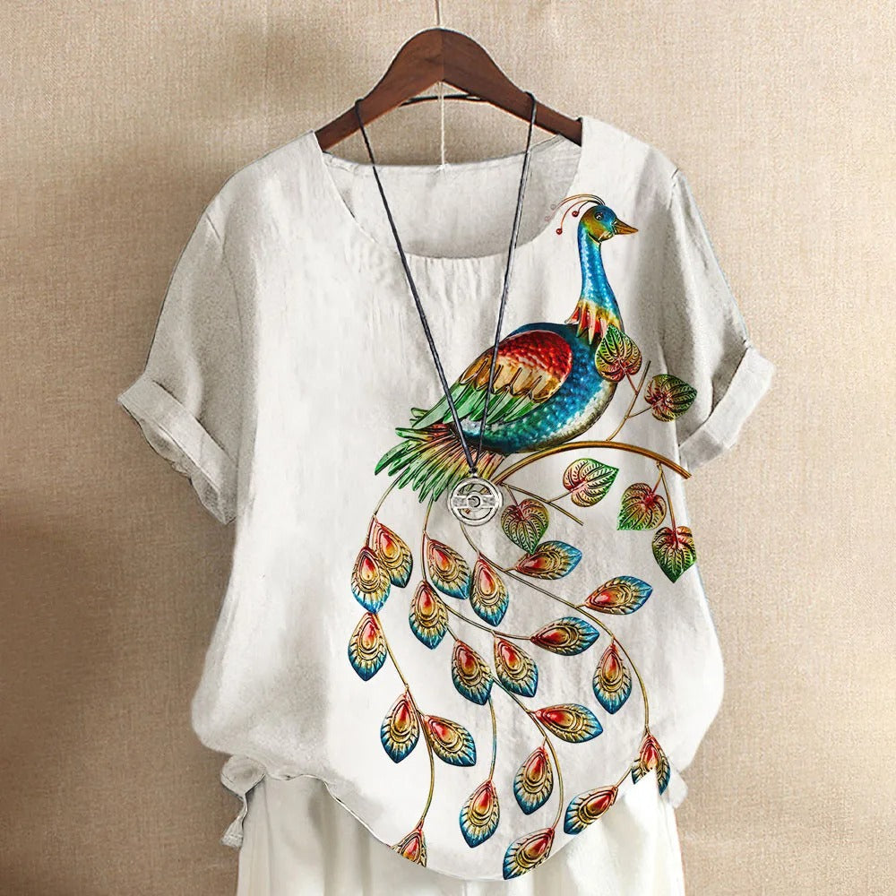 Dames T-shirt Korte Mouw Zomerjurk Comfortabel